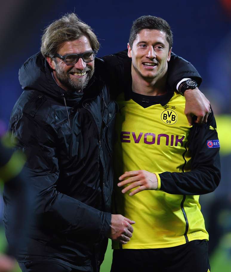 Klopp e Lewandowski trabalharam juntos no Borussia Dortmund