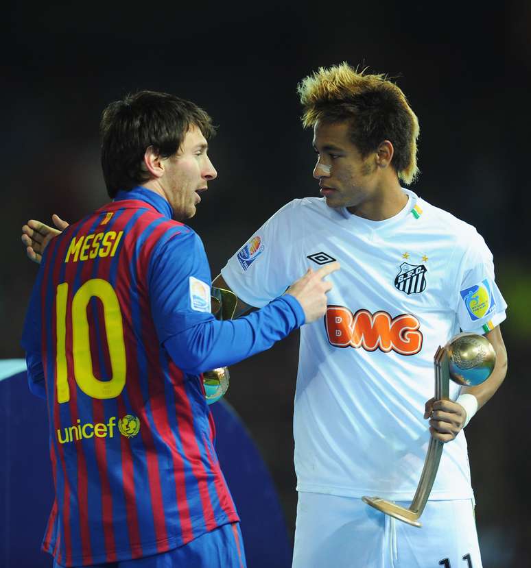 Em 2011, Messi e Neymar se enfrentaram na final do Mundial de Clubes