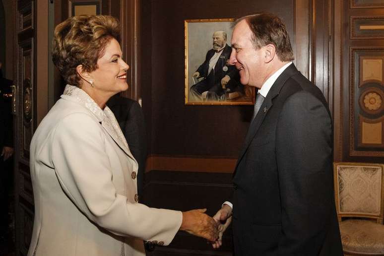 Dilma durante encontro com o primeiro-ministro da Su&eacute;cia, Stefan L&ouml;fven