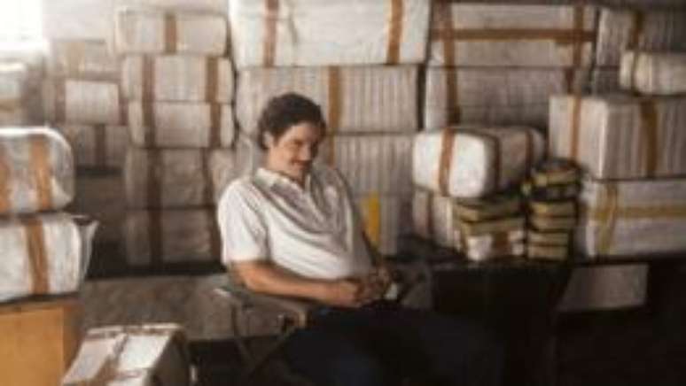 Ator brasileiro Wagner Moura como Pablo Escobar, em 'Narcos'