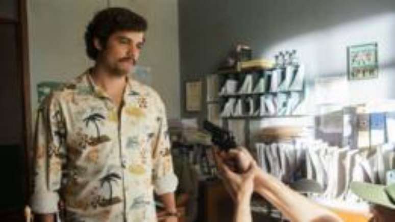 Ator brasileiro Wagner Moura como Escobar em "Narcos"