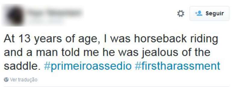 "Aos 13 anos, eu estava andando a cavalo e um homem me disse que tinha inveja da sela"