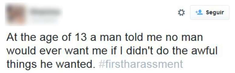 "Quando eu tinha 13 anos, um homem me disse que ningu&eacute;m iria me querer se eu n&atilde;o fizesse as coisas horr&iacute;veis que ele pedia"