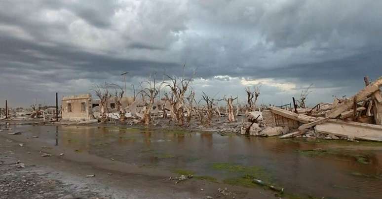 Cidade de Epecuén, na província de Buenos Aires, na Argentina, 