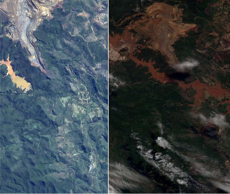 Imagens mostram como ficou a região após o rompimento de duas barragens