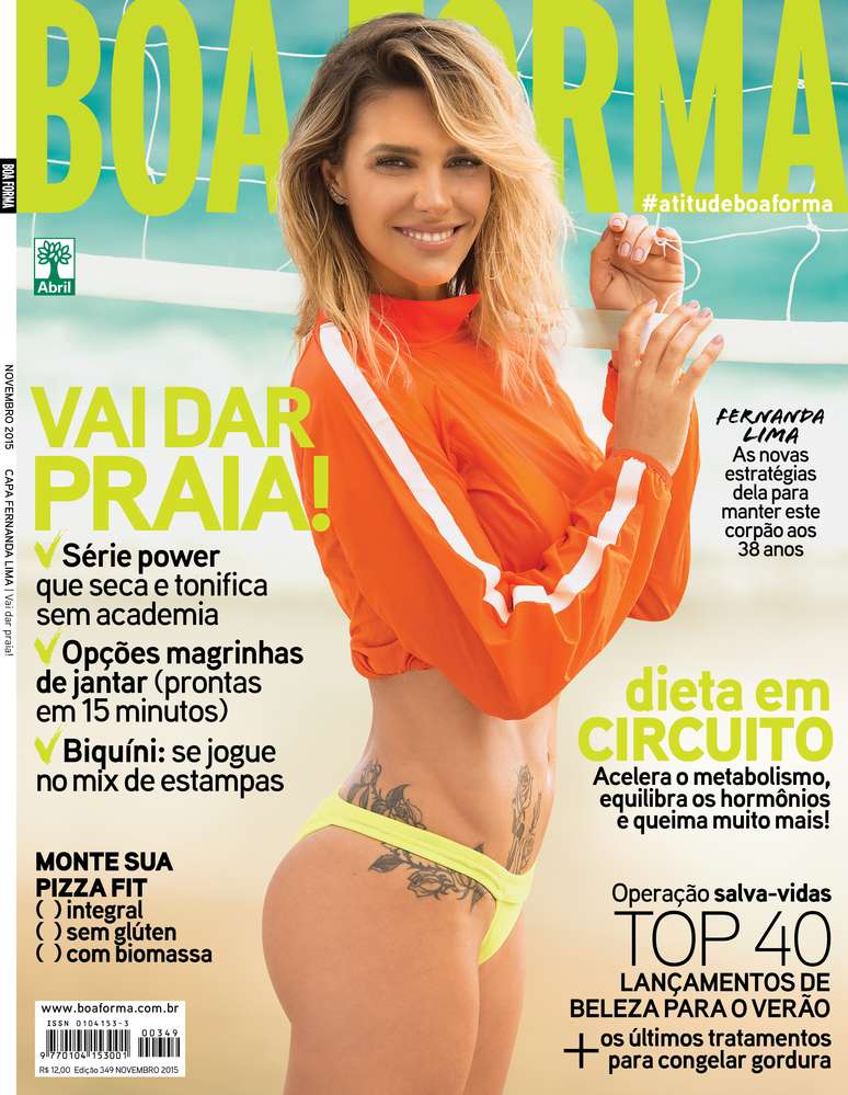 Fernanda Lima &eacute; capa da revista Boa Forma deste m&ecirc;s