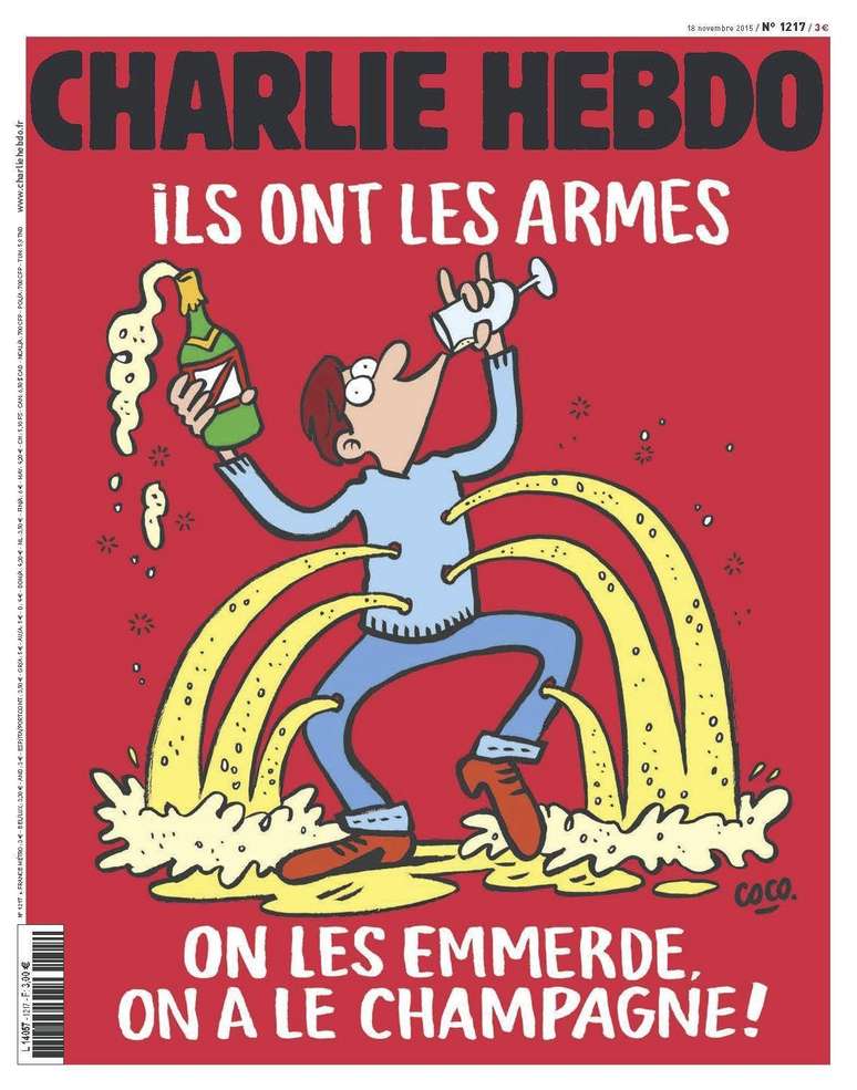 Capa da próxima edição da revista Charlie Hebdo satiriza os atentados em Paris