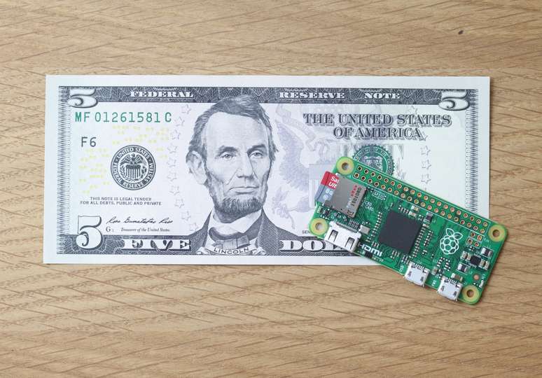 O Raspberry Pi Zero tem valor de venda de apenas US$ 5