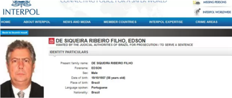 Nome do advogado Edson Ribeiro é incluído na lista da Interpol 