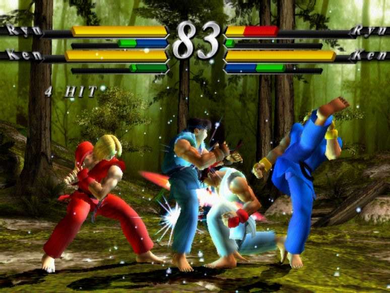 Feito pela Capcom em parceria com o estúdio Arika, game foi o primeiro da franquia a ter visuais 3D. A imagem é de Street Fighter EX3