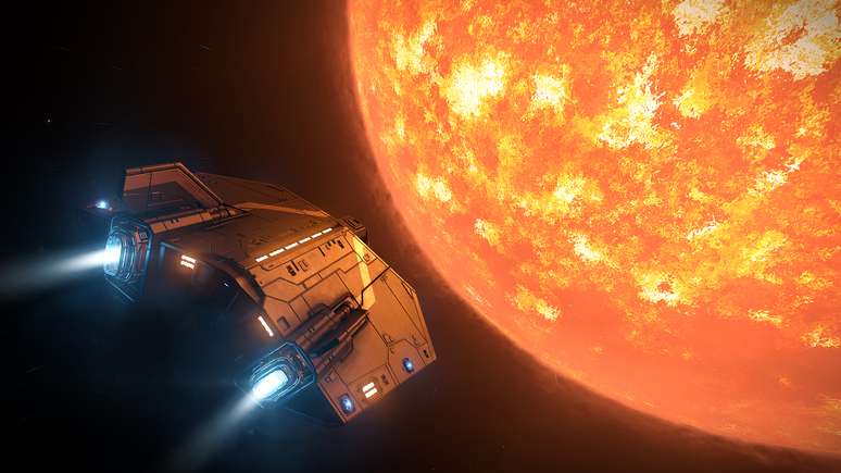 Em jogos como Elite: Dangerous, você pode conhecer outros planetas e galáxias 