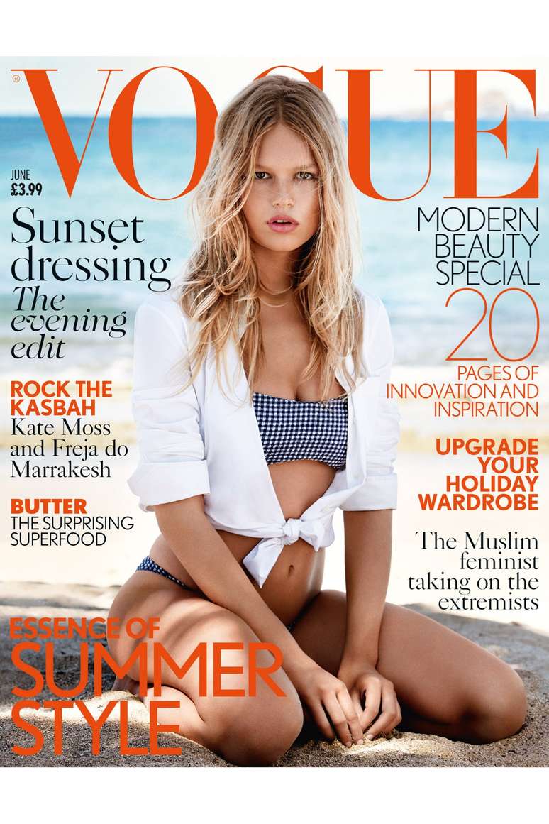 Modelo na edição de junho da Vogue britânica