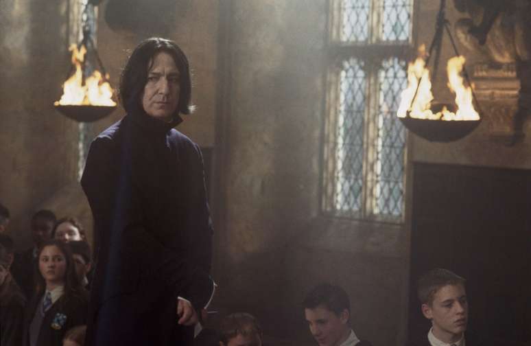 Alan Rickman no papel do professor Snape na saga Harry Potter