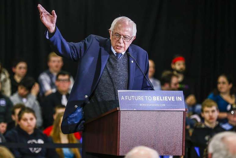 Bernie Sanders fala em evento de campanha no estado de Iowa, nos Estados Unidos