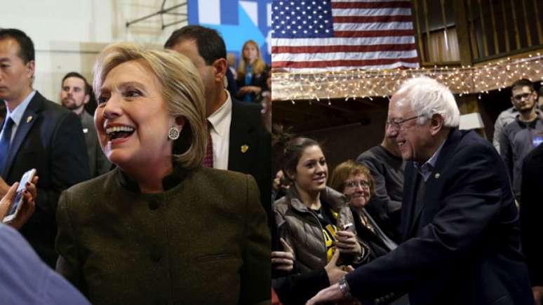 Ex-secretária de Estado Hillary Clinton e Bill Sanders disputam preferência dos Democratas