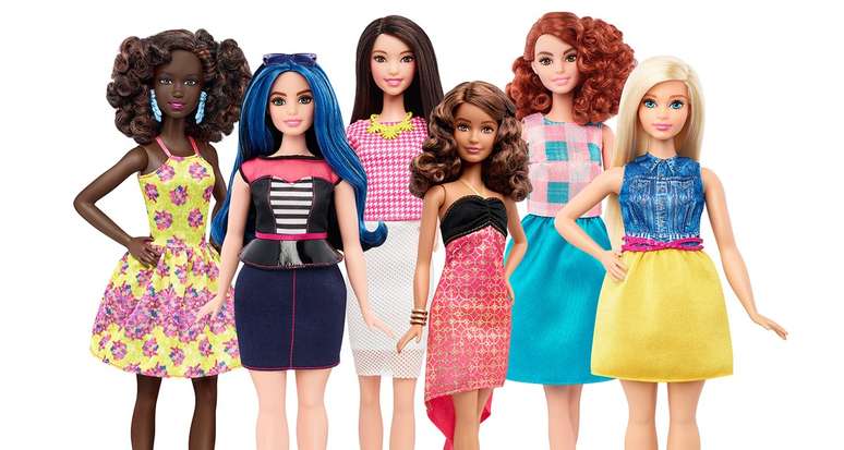 Barbie ganhou novos biótipos, tons de pele e tipos de cabelo.