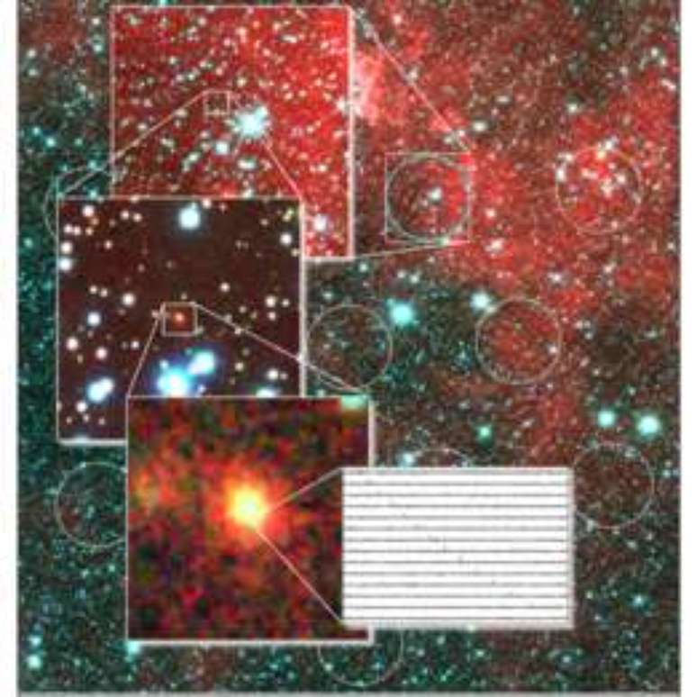 O sinal de r&aacute;dio (no destaque em preto e branco) chega em diferentes momentos e em diferentes comprimentos de onda.