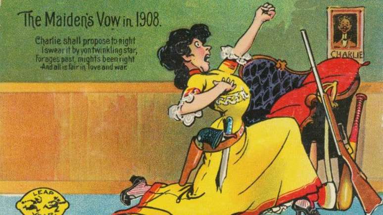 No s&eacute;c. 19, mulheres eram incentivadas a fazer pedidos de casamento com cart&otilde;es postais 