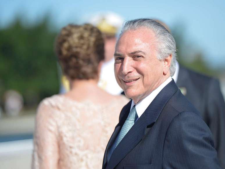 O vice-presidente Michel Temer, do PMDB, durante cerimônia de posse no Palácio do Planalto