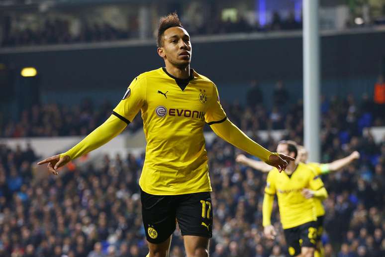 O atacante gabonês Aubameyang, do Borussia Dortmund