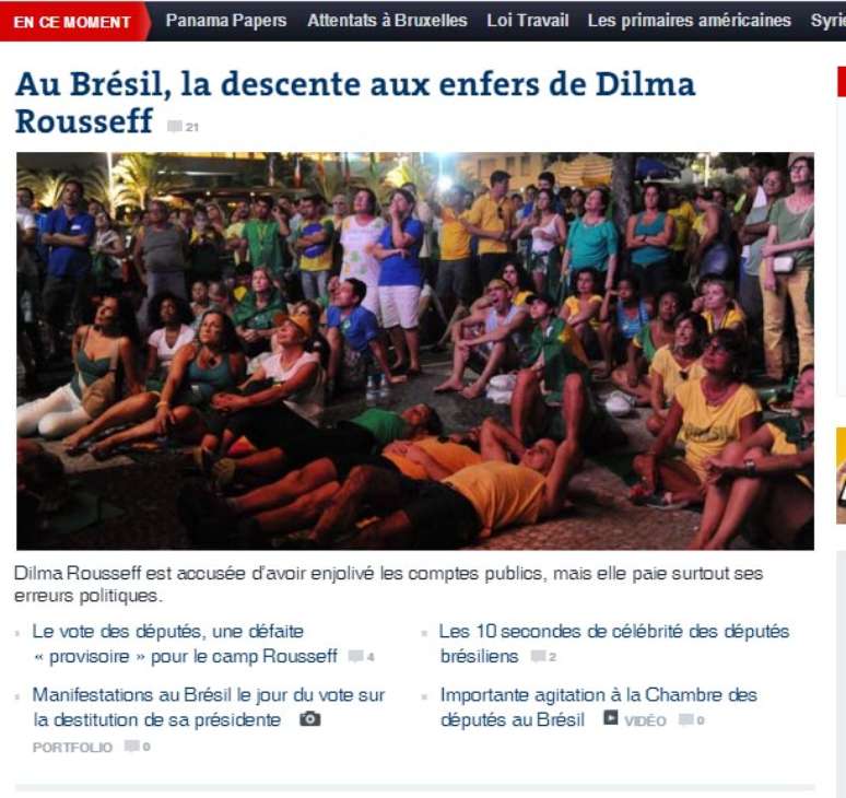 O francês Le Monde trata da ligação entre Dilma e o ex-presidente Lula
