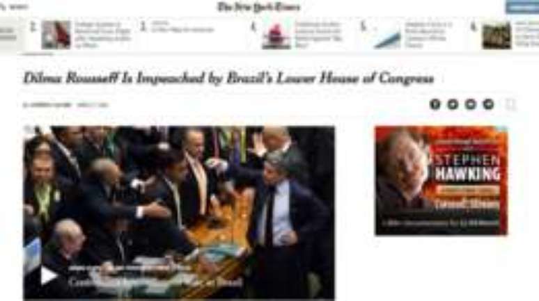 New York Times destacou o envolvimento de políticos brasileiros em escândalos de corrupção