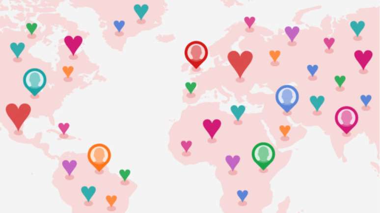 Dezenas de milhões de pessoas no mundo todo estão em sites e aplicativos de encontros (Foto: BBC)
