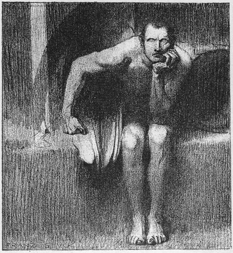 'Lúcifer', de Franz von Stuck (1863-1928), dá a sensacão do diabo estar mais próximo de nós 