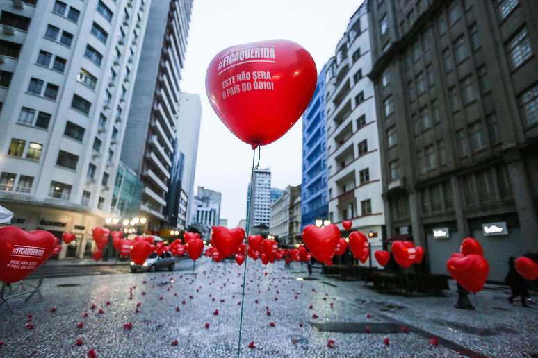 A Boca Maldita, tradicional lugar de protestos em Curitiba (PR)