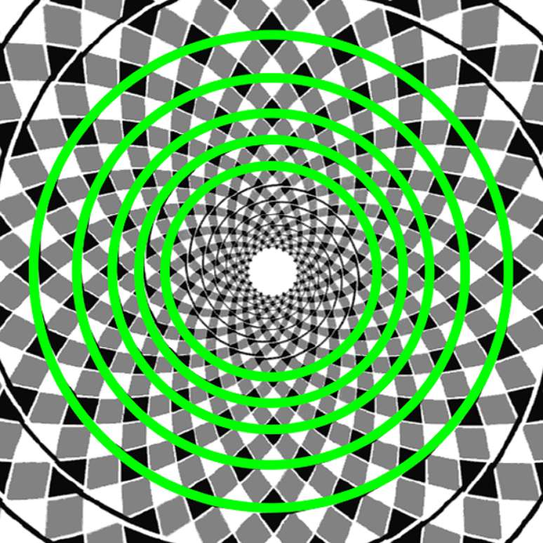 Mas n&atilde;o &eacute; uma espiral. &Eacute; uma ilus&atilde;o conhecida como "a falsa espiral" ou pelo nome original "a ilus&atilde;o do cord&atilde;o retorcido".