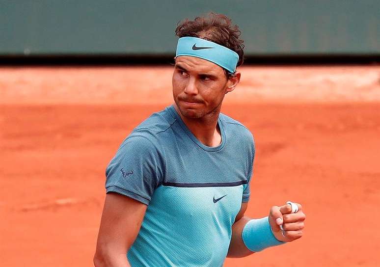 Nadal durante a partida com o argentino Facundo Bagnis