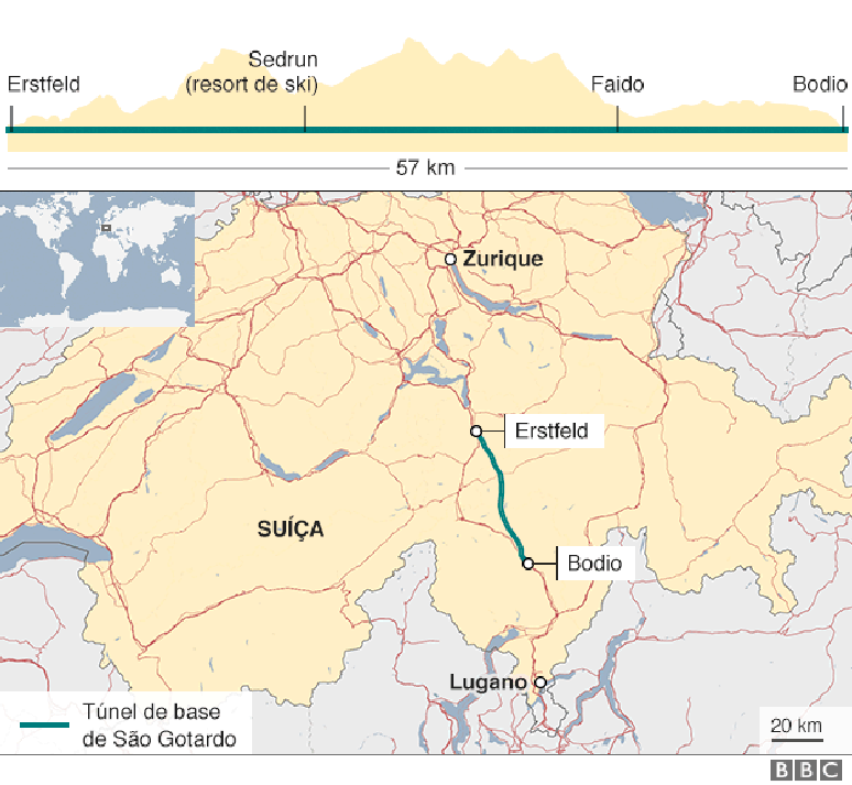 Mapa mostra extensão de túnel