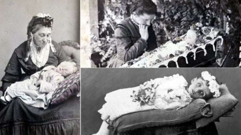 Pais tamb&eacute;m posavam com os filhos mortos