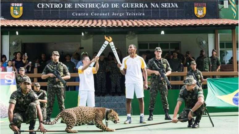 Onça Simba também participou de cerimônia 