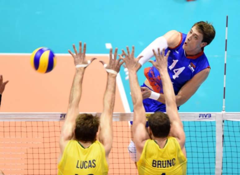 
                        
                        
                    Atanasijevic foi um dos principais jogadores na partida desta quinta-feira (Foto: Divulgação/FIVB)