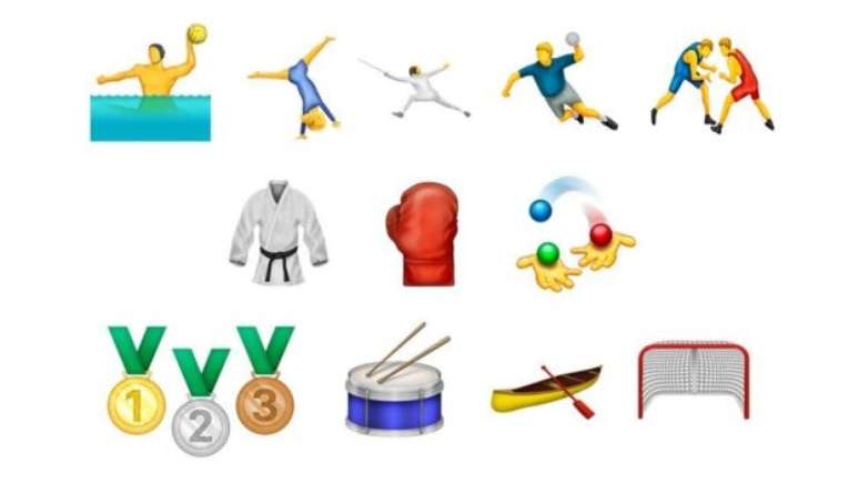 Em clima de Jogos Olímpicos, foram incluídos emojis de novos esportes e de medalhas