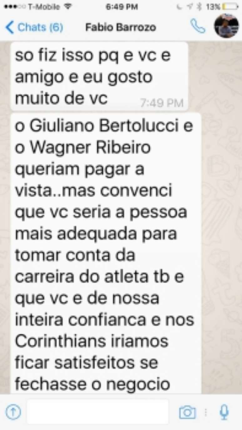 Caso Alyson - Conversa entre empresário e dirigentes