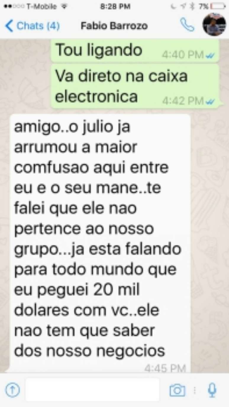 Caso Alyson - Conversa entre empresário e dirigentes