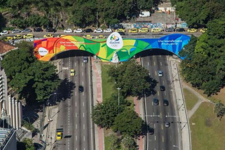 Túnel Novo, primeira via da cidade a receber decoração olímpica especial 