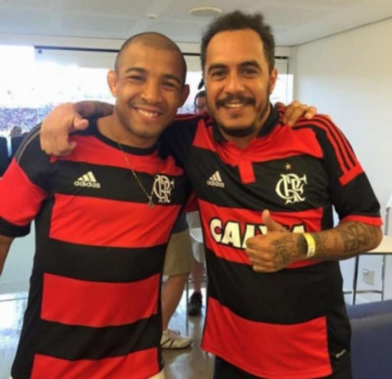 José Aldo com Marcelo D2 no Maracanã (FOTO: Arquivo pessoal)