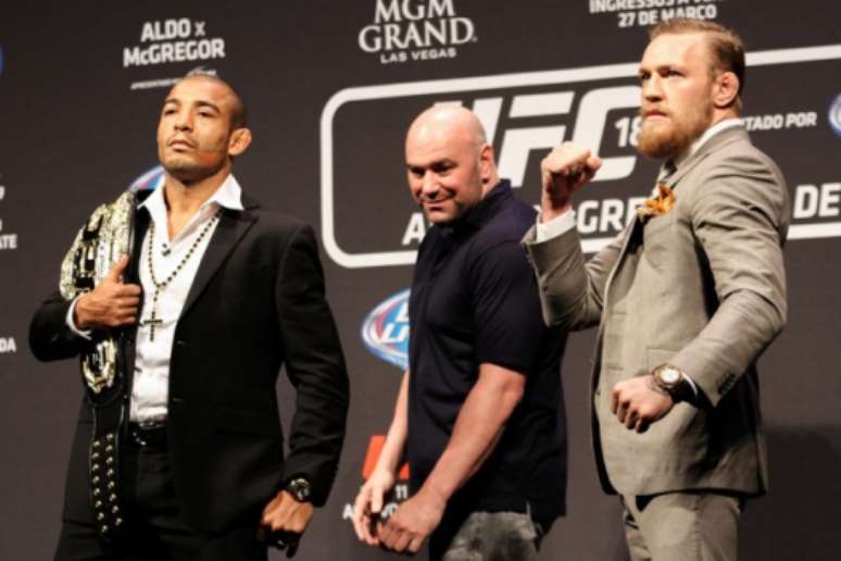 José Aldo e Conor McGregor - UFC Fight Night RJ (Foto: Bruno Lorenzo/ LANCE!Press)