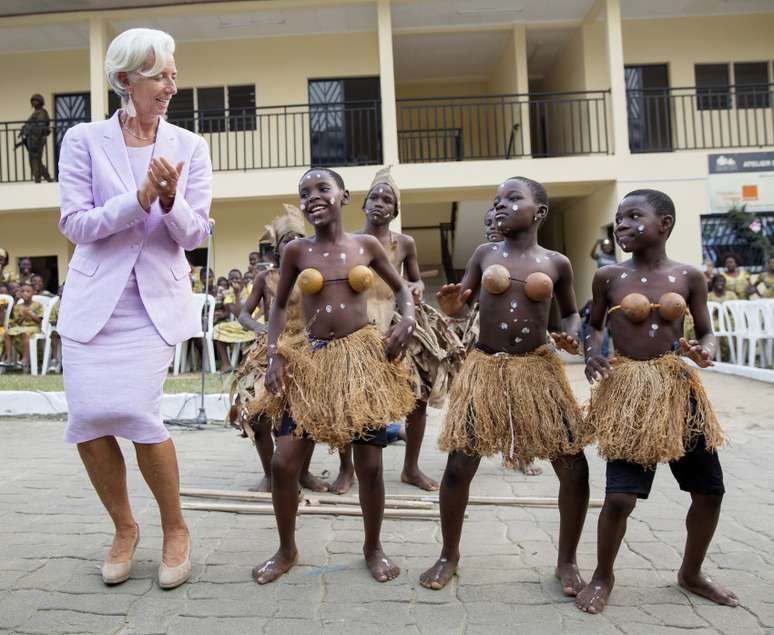 Diretora do Fundo Monetário Internacional (FMI), Christine Lagarde,durante visita a Camarões em janeiro de 2016