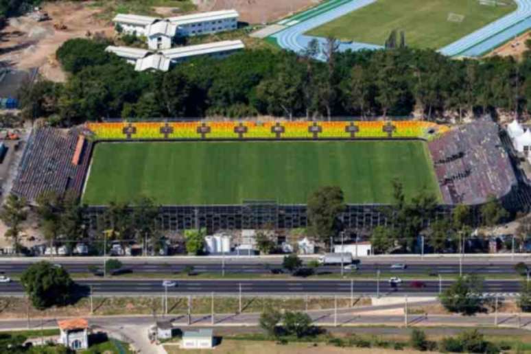 Vista aérea de parte das instalações de Deodoro