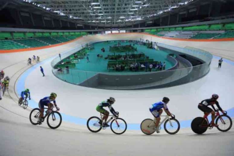 O palco do ciclismo de pista, dentro do Velódromo