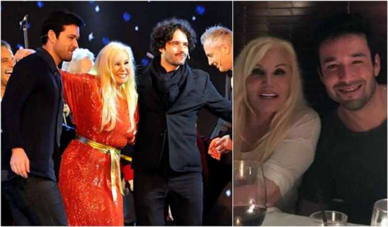 Susana com Marone e Winter no palco, e no restaurante com o gal&atilde; (Fotos: Divulga&ccedil;&atilde;o/Telefe e Reprodu&ccedil;&atilde;o/Instagram/SusanaGimenezz)