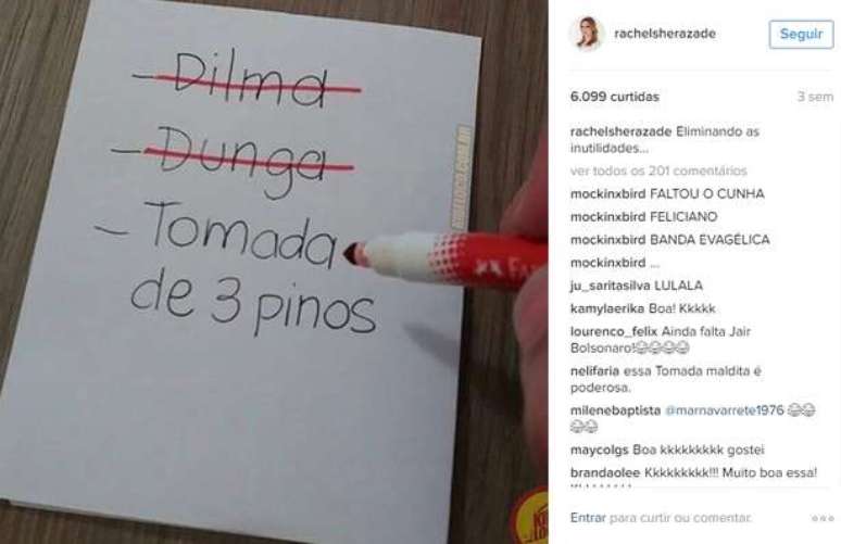 Foto: Reprodu&ccedil;&atilde;o/Instagram/@rachelsherazade