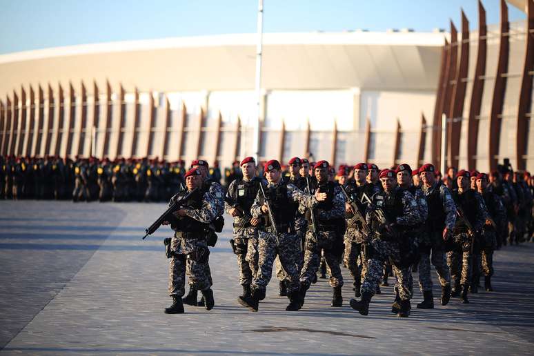 Homens da Força Nacional de Segurança no Parque Olímpico do Rio de Janeiro