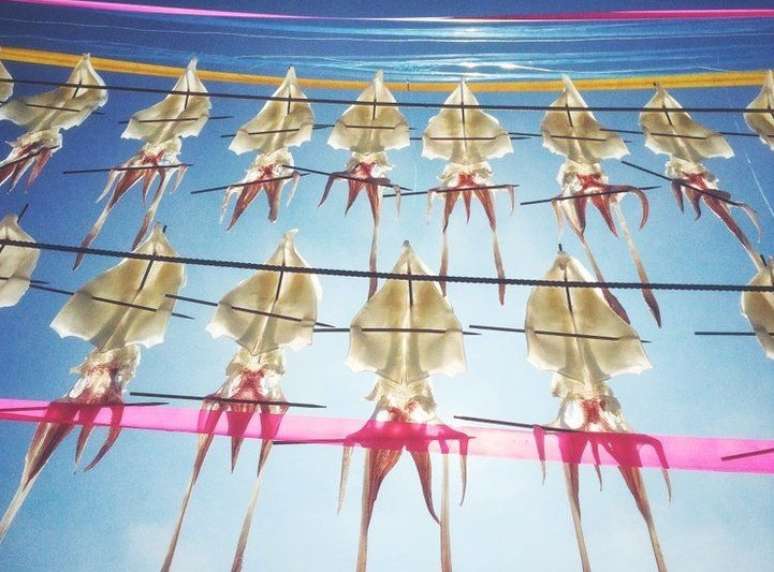 O japonês He Kuankuan ganhou o segundo lugar na categoria “Comida” com essa foto de lulas secando ao vento na localidade de Yobuko. “Os moradores deixam secá-las ao vento. Quando você caminha à beira-mar, pode ver estas “lulas voadoras”, explica.