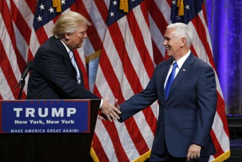 O candidato Donald Trump apresenta o vice, Mike Pence, na chapa que disputará as eleições norte-americanas