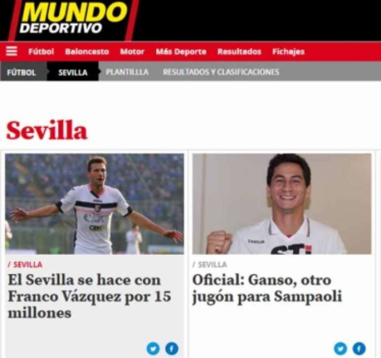 'Mundo Deportivo' destacou o desejo do técnico Sampaoli de contar com Ganso